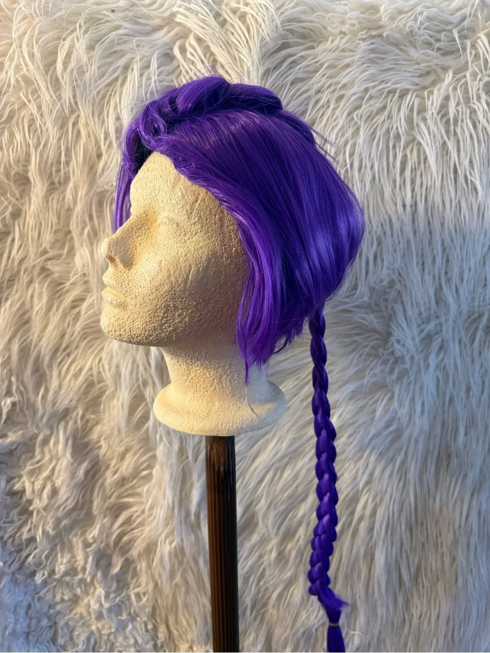 Vibrant Purple Women’s Synthetic Wig with Braid